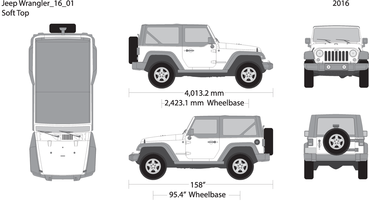 2016 Jeep Wrangler V01 Vehicle Wrap Template