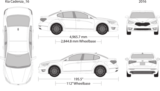2016 Kia Cadenza vector wrap template, Design-Ready PDF - GravBase