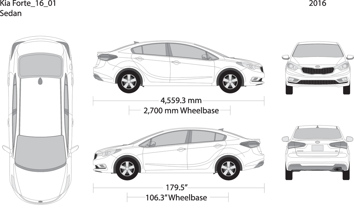 2016 Kia Forte V01 Vehicle Wrap Template