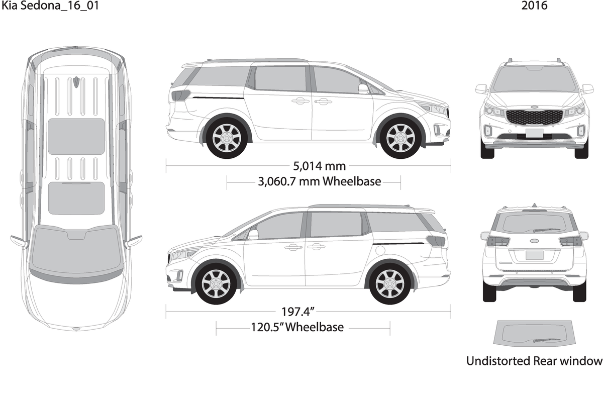 2016 Kia Sedona V01 Vehicle Wrap Template
