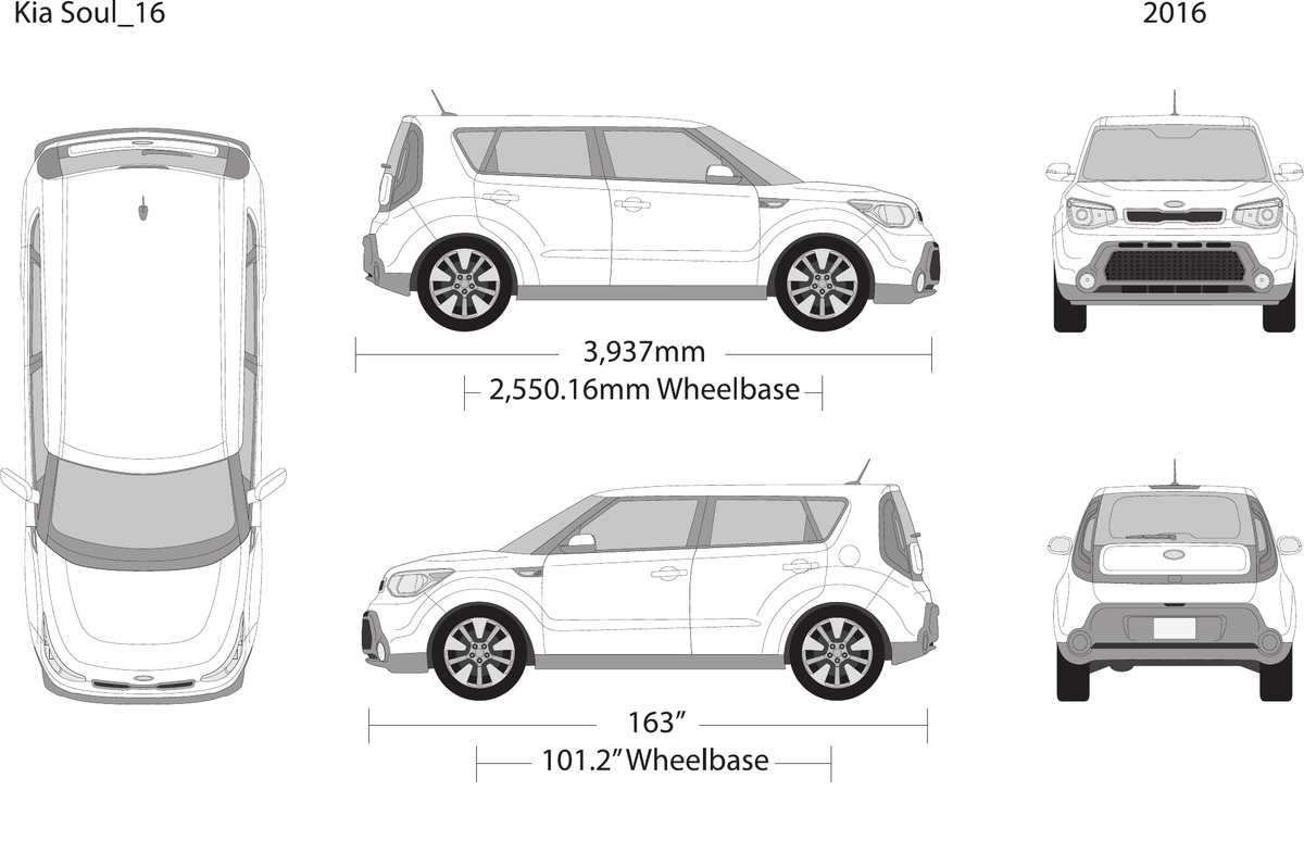 2016 Kia Soul Vector Wrap Template - GravBase