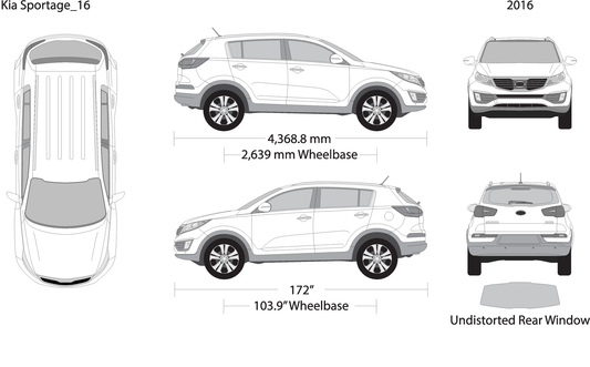 2016 Kia Sportage V16 Vehicle Wrap Template