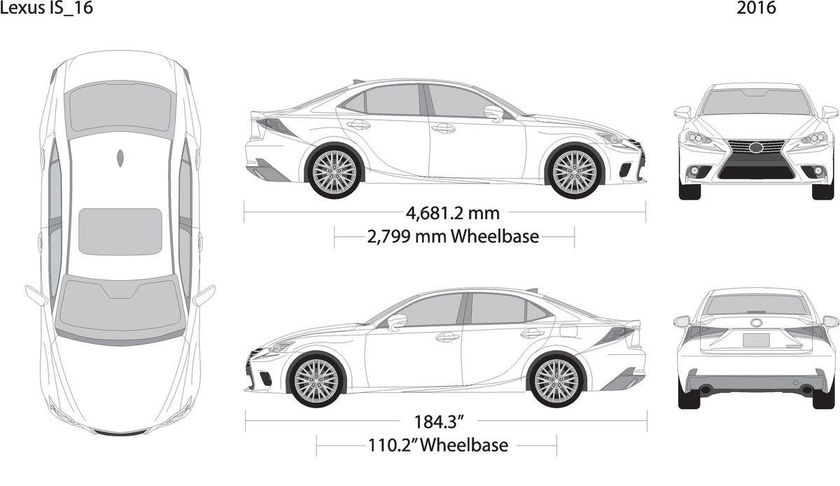 2016 Lexus Is V16 Vehicle Wrap Template