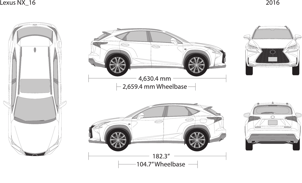 2016 Lexus NX vector wrap template, Design-Ready PDF - GravBase