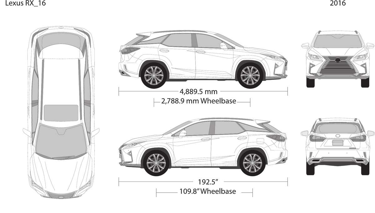 2016 Lexus RX vector wrap template, Design-Ready PDF - GravBase