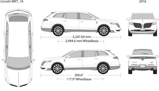 2016 Lincoln MKT vector wrap template, Design-Ready PDF - GravBase