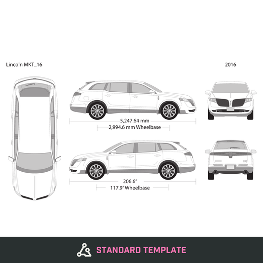 2016 Lincoln MKT vector wrap template, Design-Ready PDF - GravBase