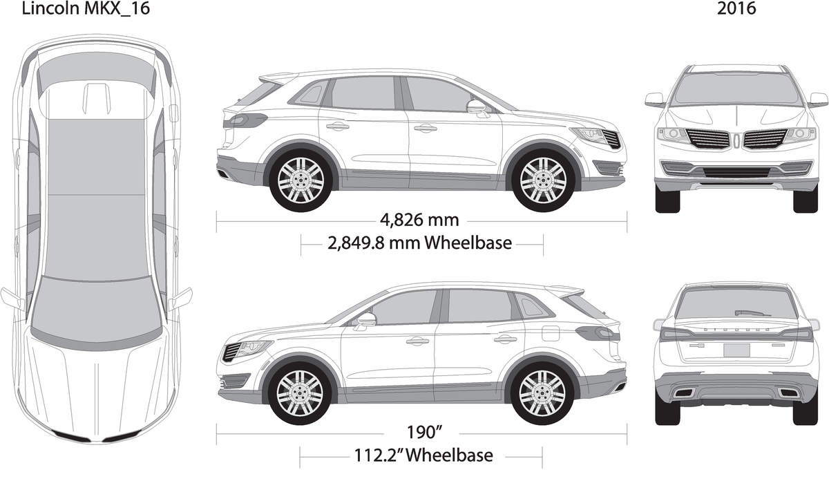 2016 Lincoln Mkx V16 Vehicle Wrap Template