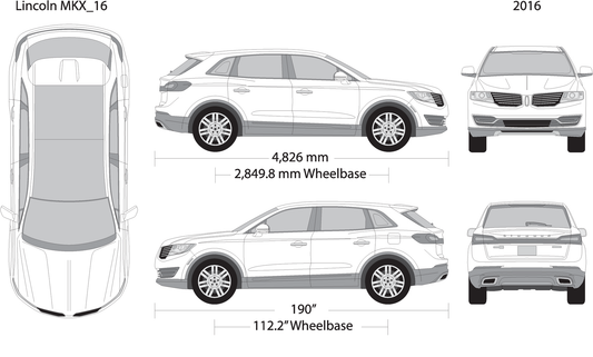 2016 Lincoln Mkx V16 Vehicle Wrap Template