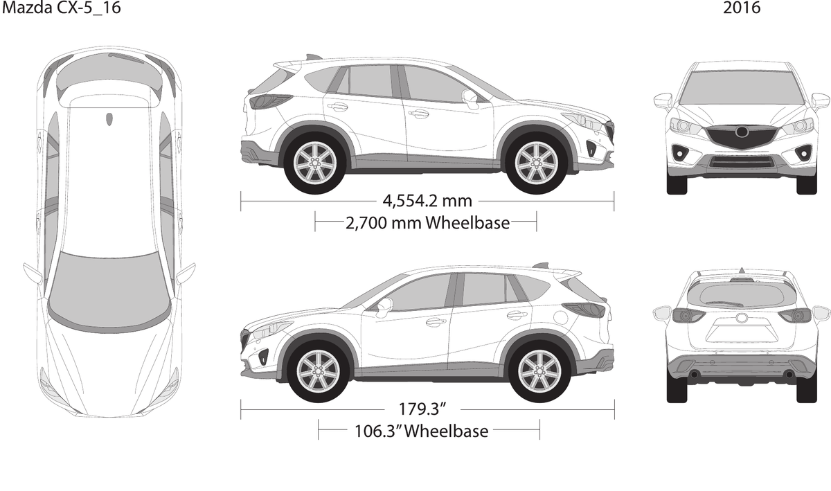 2016 Mazda CX-5 Vector Wrap Template - GravBase