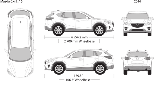 2016 Mazda CX-5 Vector Wrap Template - GravBase