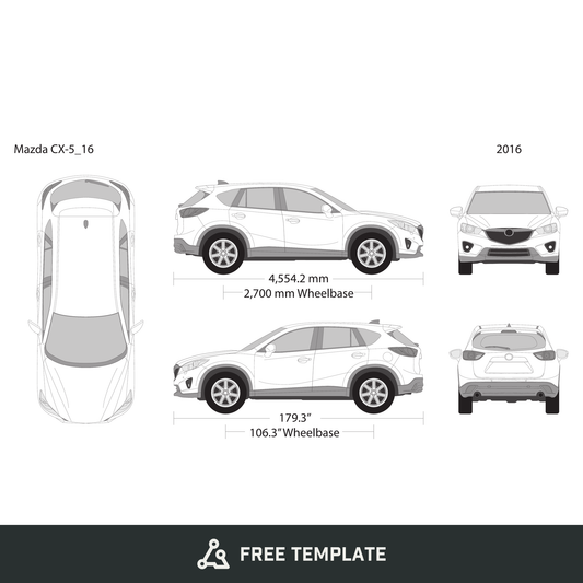 2016 Mazda CX-5 free vector vehicle wrap template - GravBase
