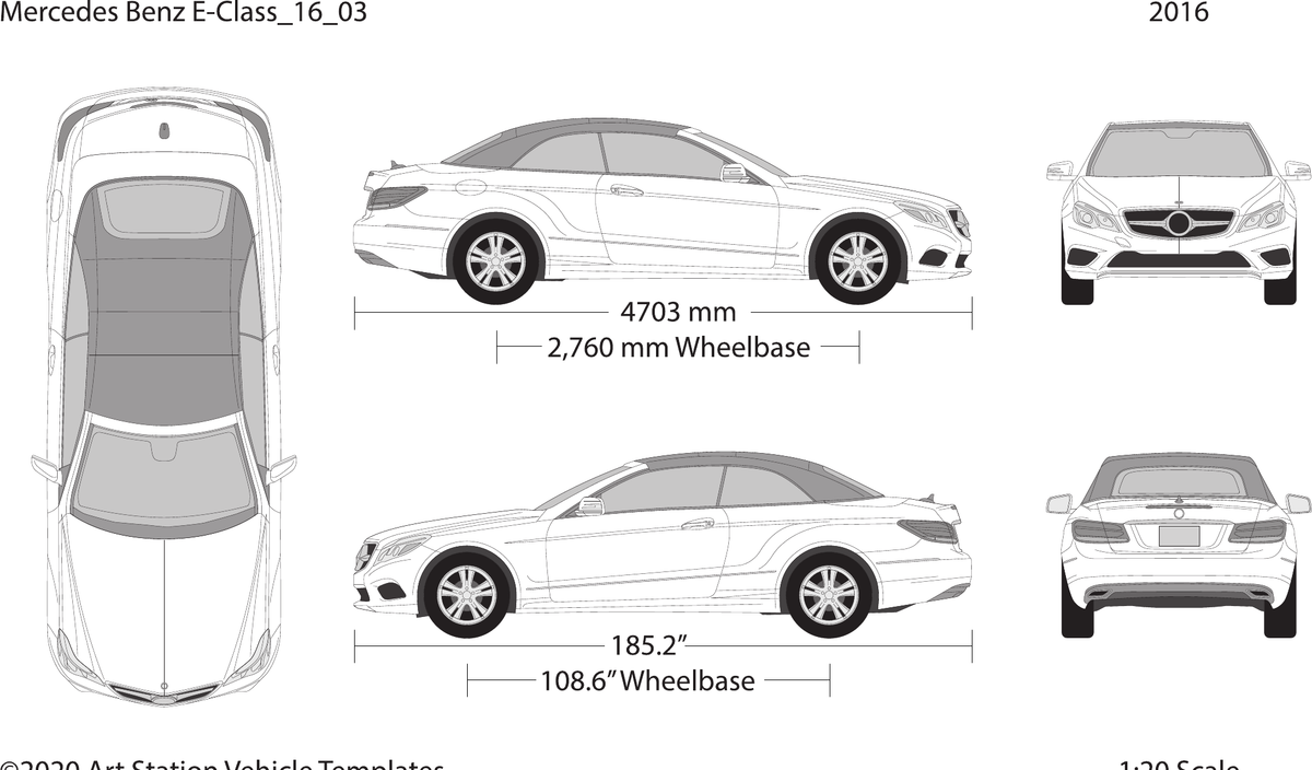 2016 Mercedes E-Class Vector Wrap Template - GravBase