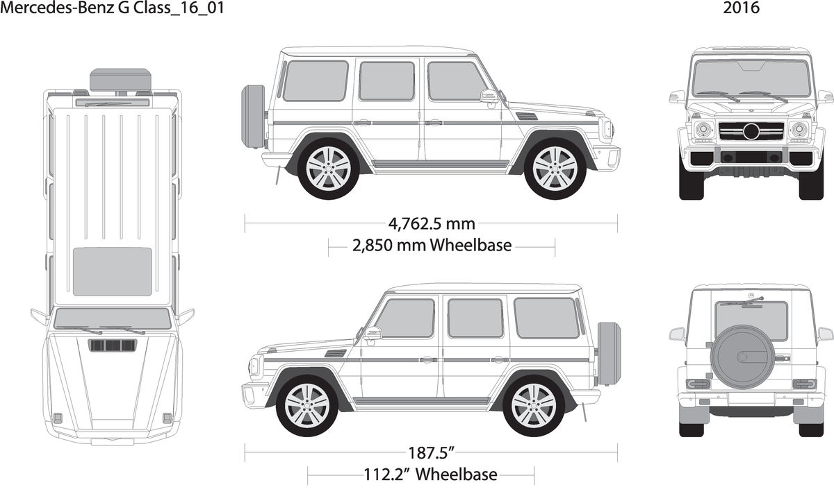 2016 Mercedes G Class V01 Vehicle Wrap Template