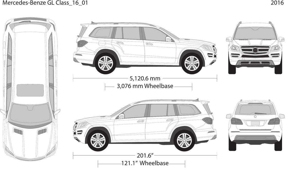 2016 Mercedes Gl-Class Vector Wrap Template - GravBase