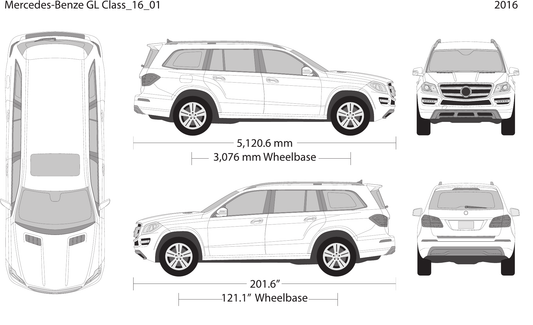 2016 Mercedes Gl-Class Vector Wrap Template - GravBase