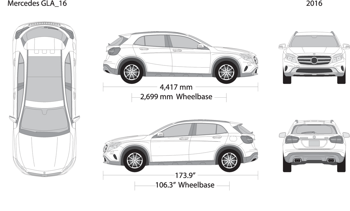 2016 Mercedes Gla V16 Vehicle Wrap Template