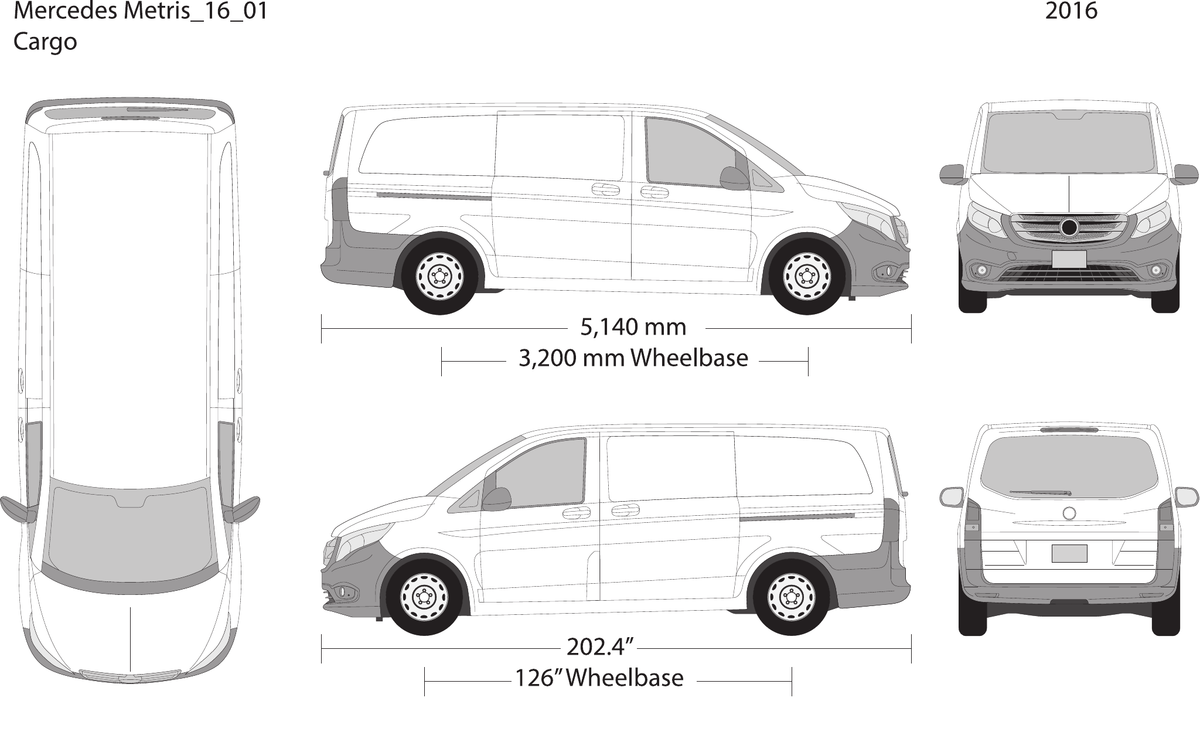 2016 Mercedes Metris vector wrap template V01, Design-Ready PDF - GravBase