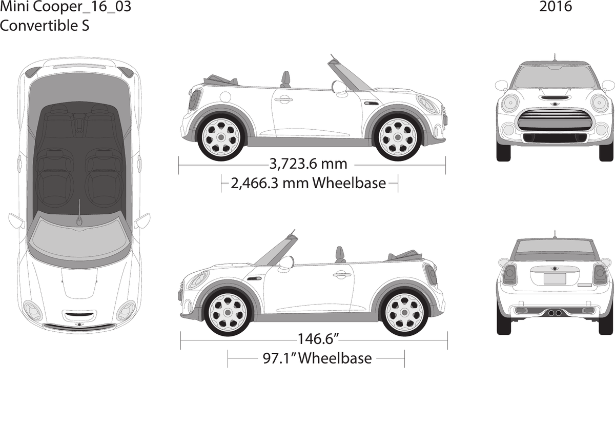 2016 Mini Cooper Mini Convertible vector wrap template, Design-Ready PDF - GravBase
