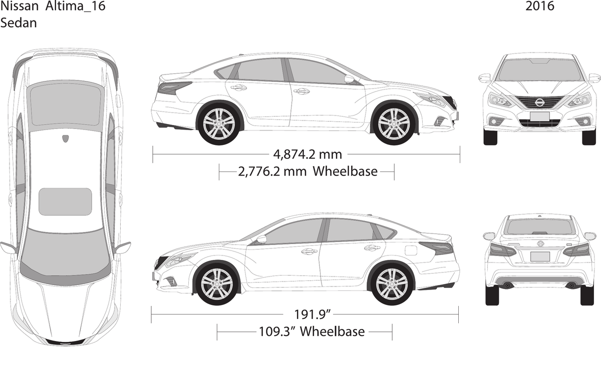 2016 Nissan Altima vector wrap template, Design-Ready PDF - GravBase