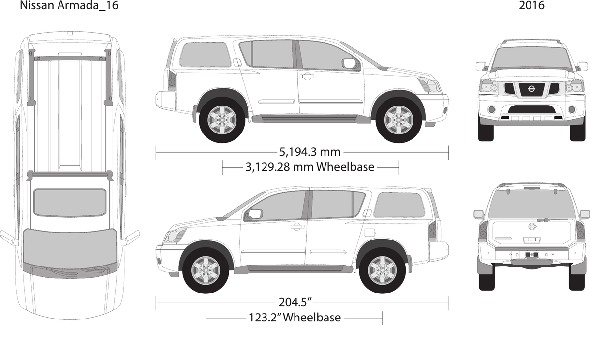 2016 Nissan Armada vector wrap template, Design-Ready PDF - GravBase