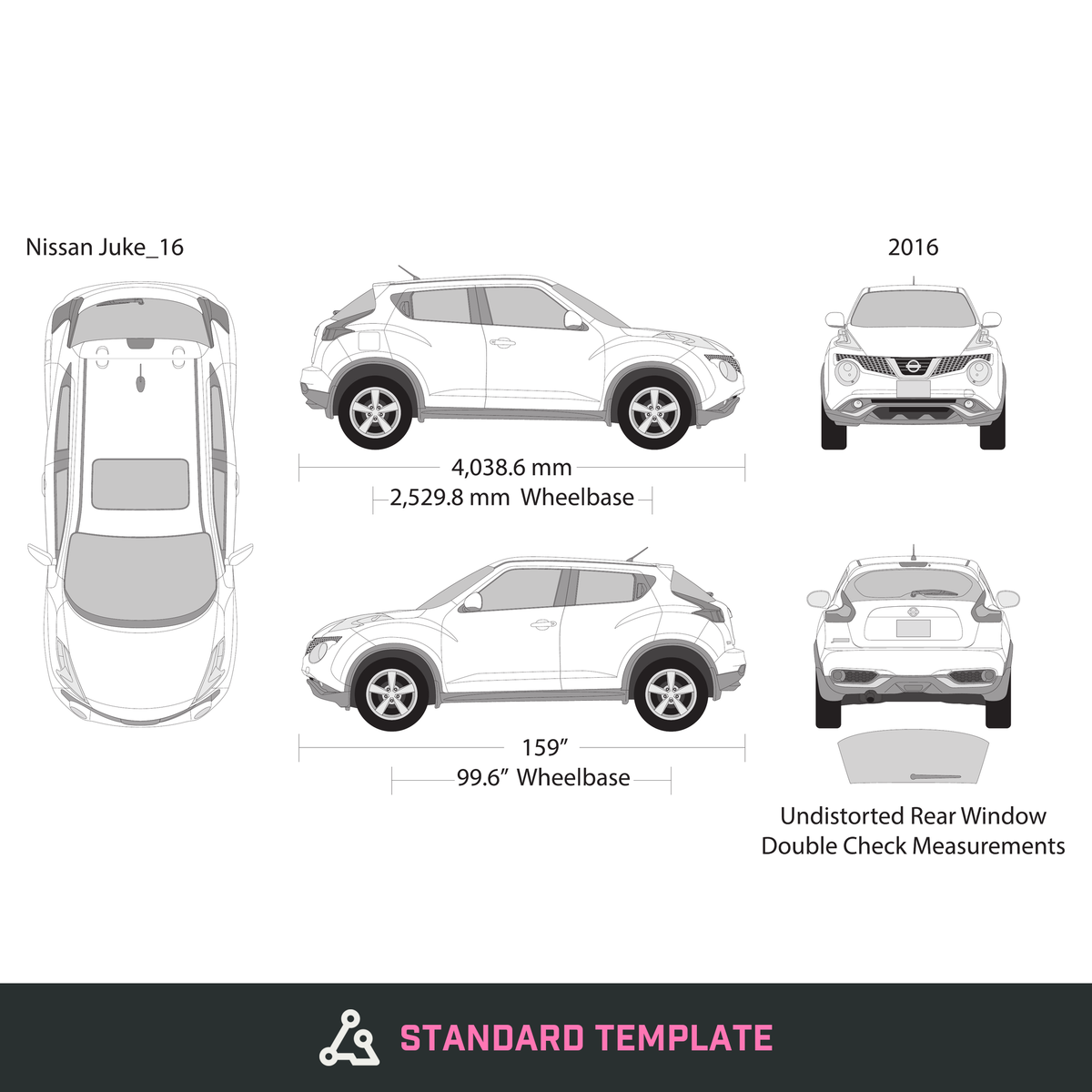 2016 Nissan Juke vector wrap template, Design-Ready PDF - GravBase