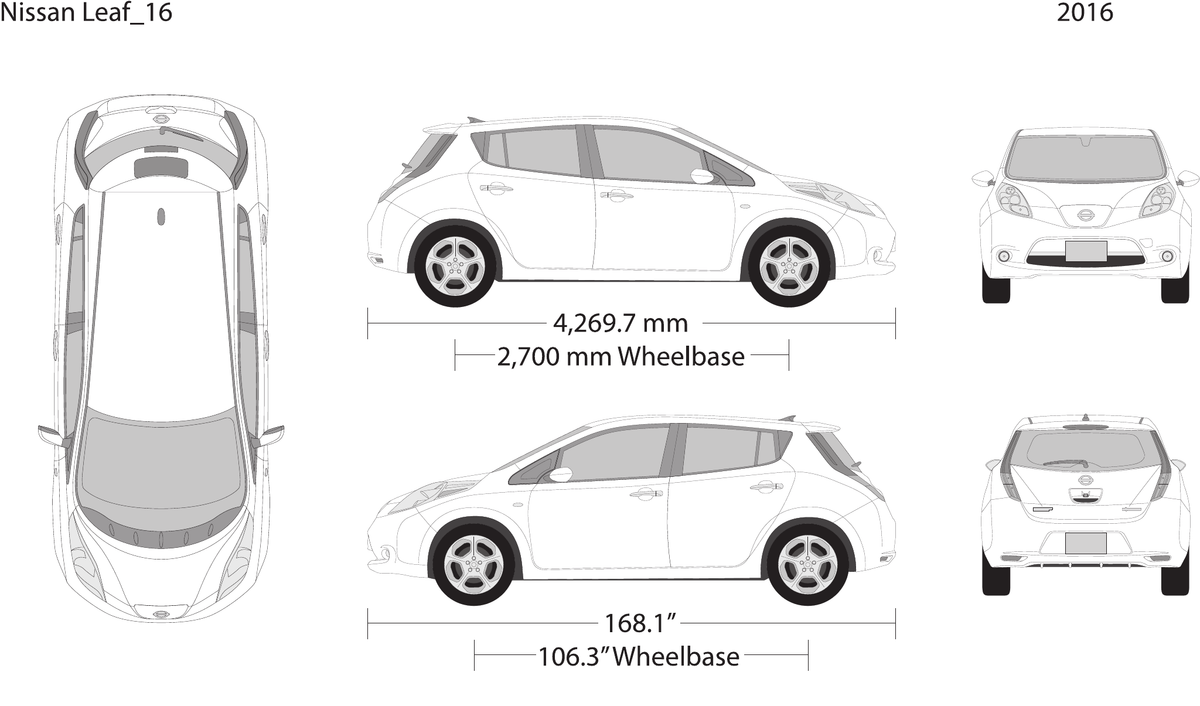 2016 Nissan Leaf vector wrap template, Design-Ready PDF - GravBase