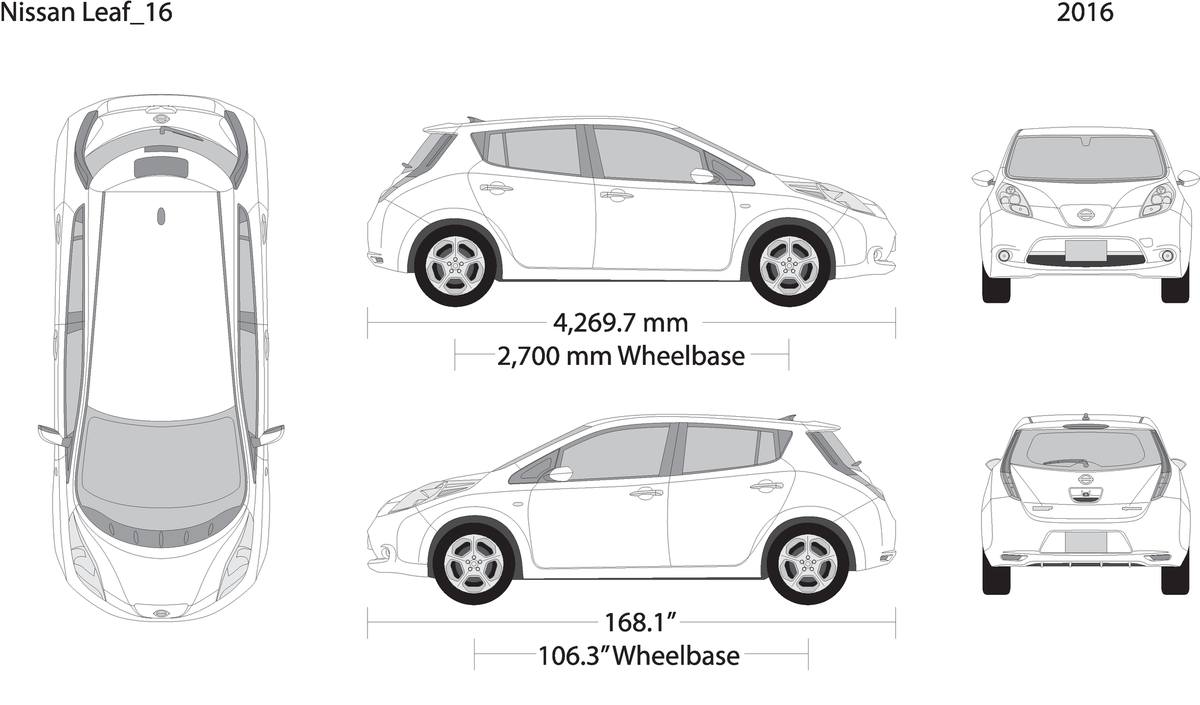 2016 Nissan Leaf V16 Vehicle Wrap Template