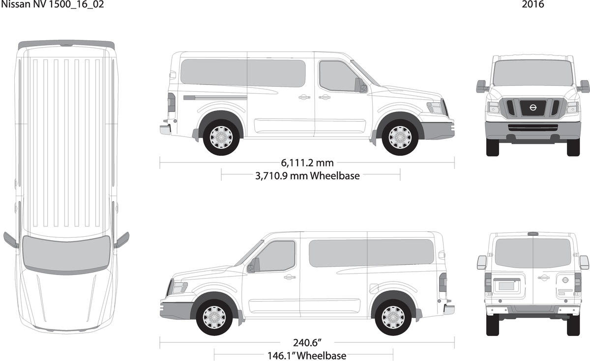 2016 Nissan Nv Passenger V02 Vehicle Wrap Template