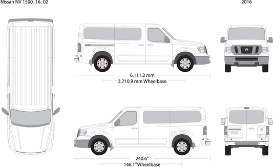 2016 Nissan Nv Passenger V02 Vehicle Wrap Template