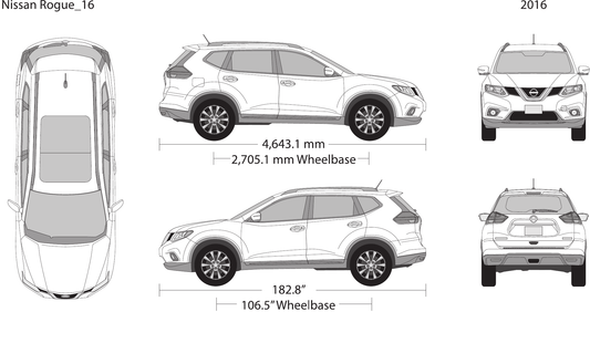 2016 Nissan Rogue Vector Wrap Template - GravBase