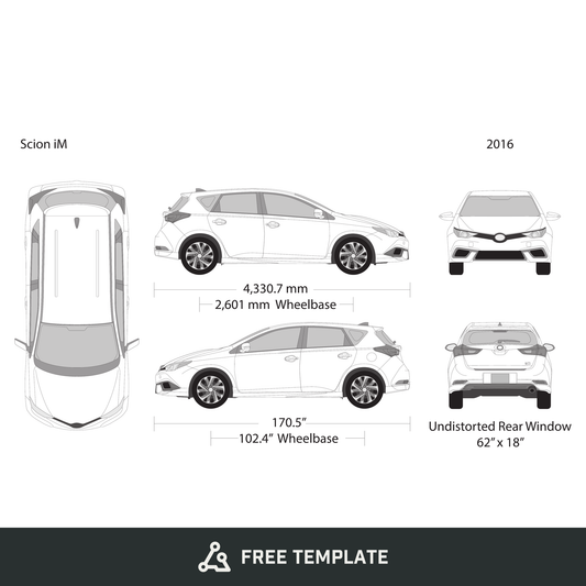 2016 Scion Im free vector vehicle wrap template - GravBase