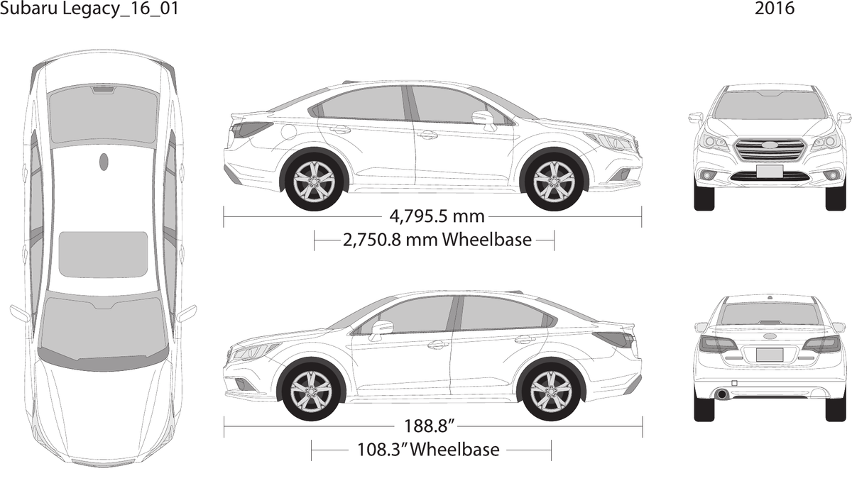 2016 Subaru Legacy Vector Wrap Template - GravBase
