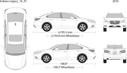2016 Subaru Legacy Vector Wrap Template - GravBase