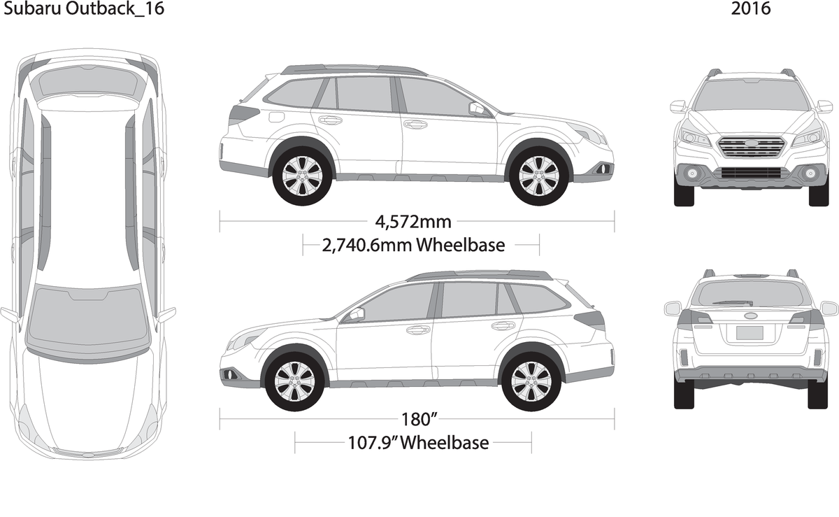 2016 Subaru Outback V16 Vehicle Wrap Template