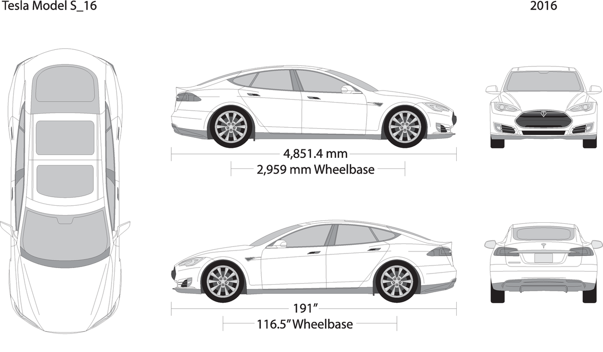 2016 Tesla Model S V16 Vehicle Wrap Template