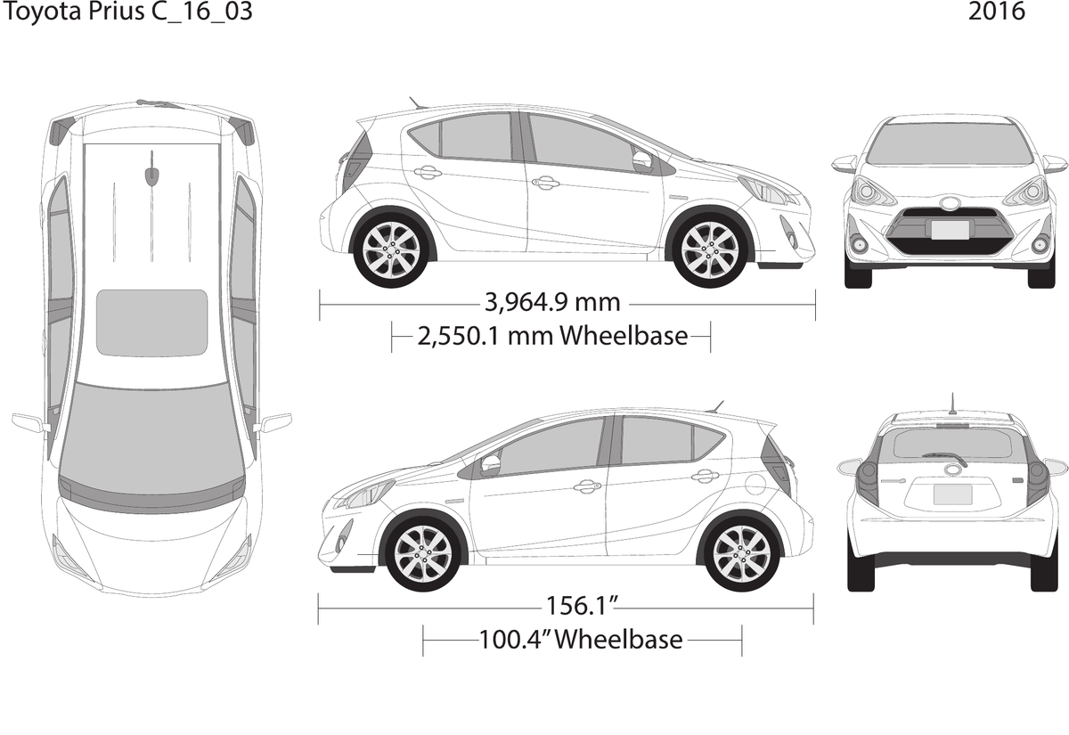 2016 Toyota Prius vector wrap template V03, Design-Ready PDF - GravBase