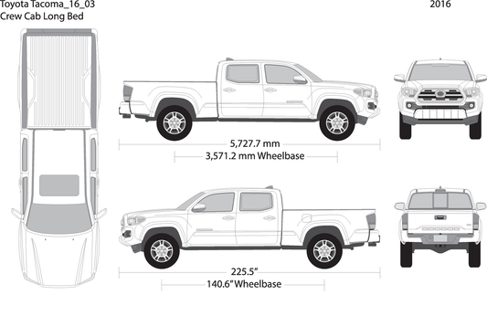 2016 Toyota Tacoma V03 Vehicle Wrap Template