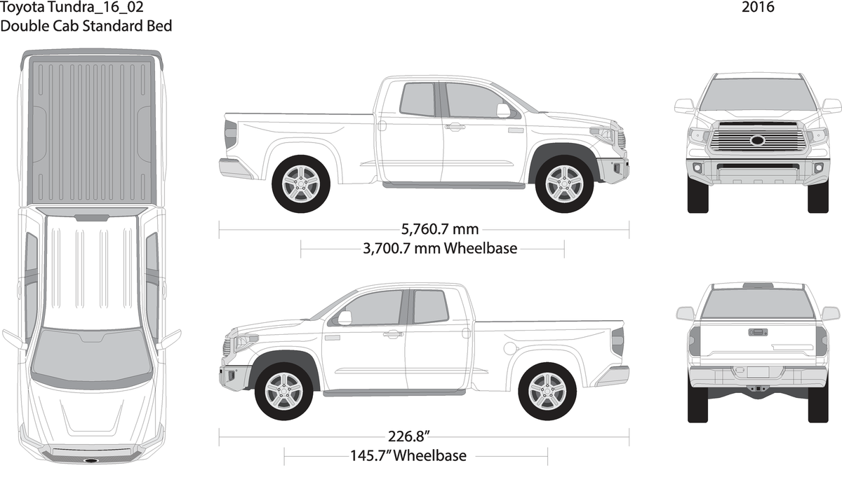 2016 Toyota Tundra V02 Vehicle Wrap Template