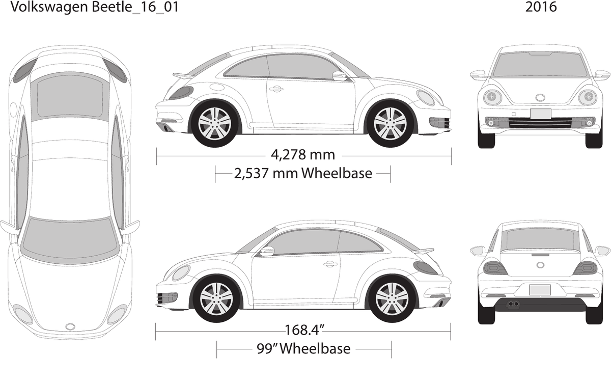 2016 Volkswagen Beetle vector wrap template V01, Design-Ready PDF - GravBase