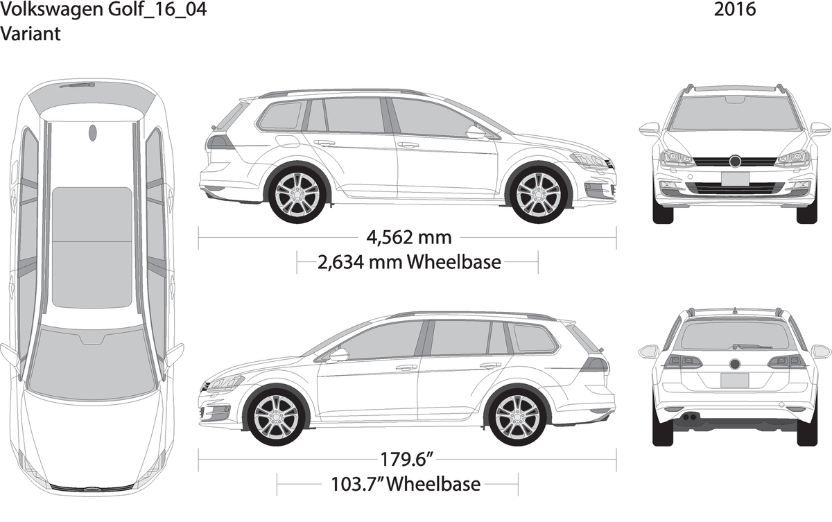 2016 Volkswagen Golf V04 Vehicle Wrap Template