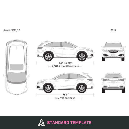 2017 Acura RDX vector wrap template, Design-Ready PDF - GravBase