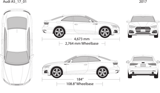 2017 Audi A5 vector wrap template, Design-Ready PDF - GravBase