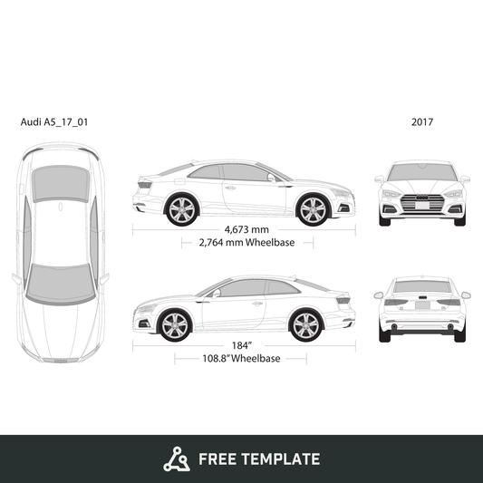2017 Audi A5 free vector vehicle wrap template - GravBase
