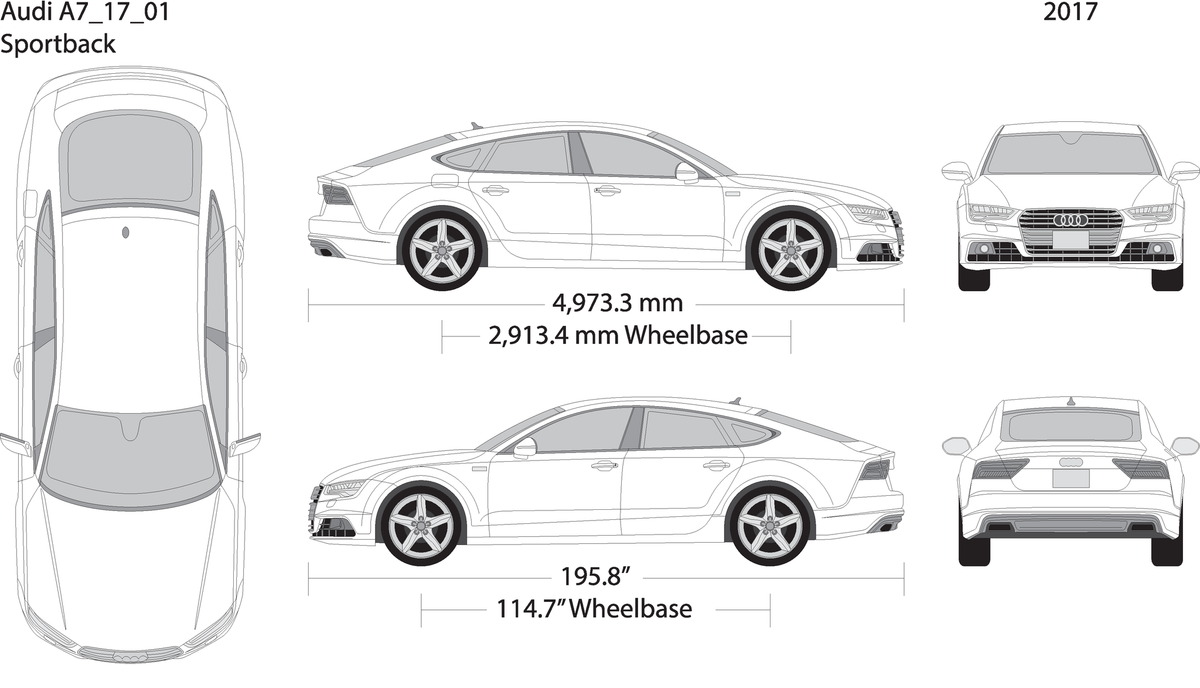 2017 Audi A7 V01 Vehicle Wrap Template
