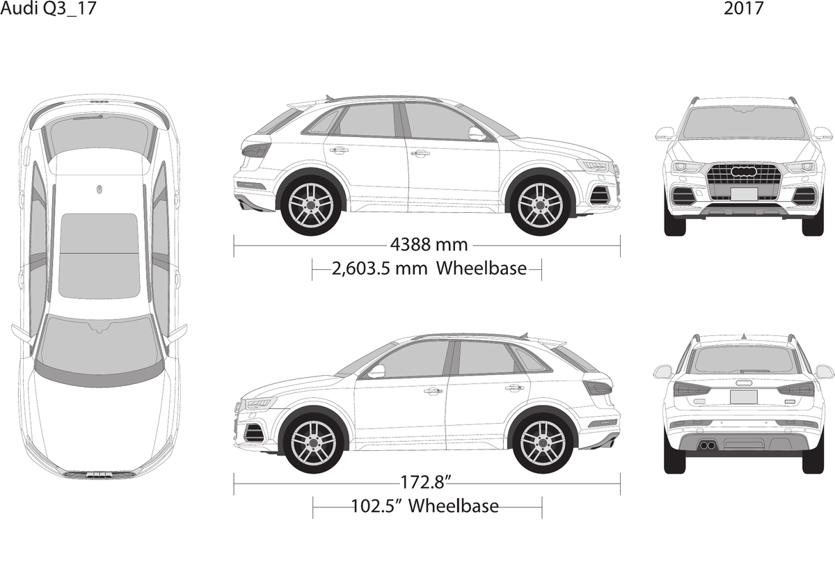 2017 Audi Q3 vector wrap template, Design-Ready PDF - GravBase