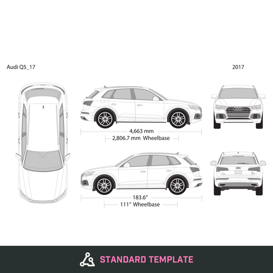 2017 Audi Q5 vector wrap template, Design-Ready PDF - GravBase