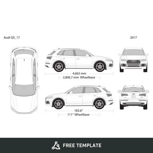 2017 Audi Q5 free vector vehicle wrap template - GravBase
