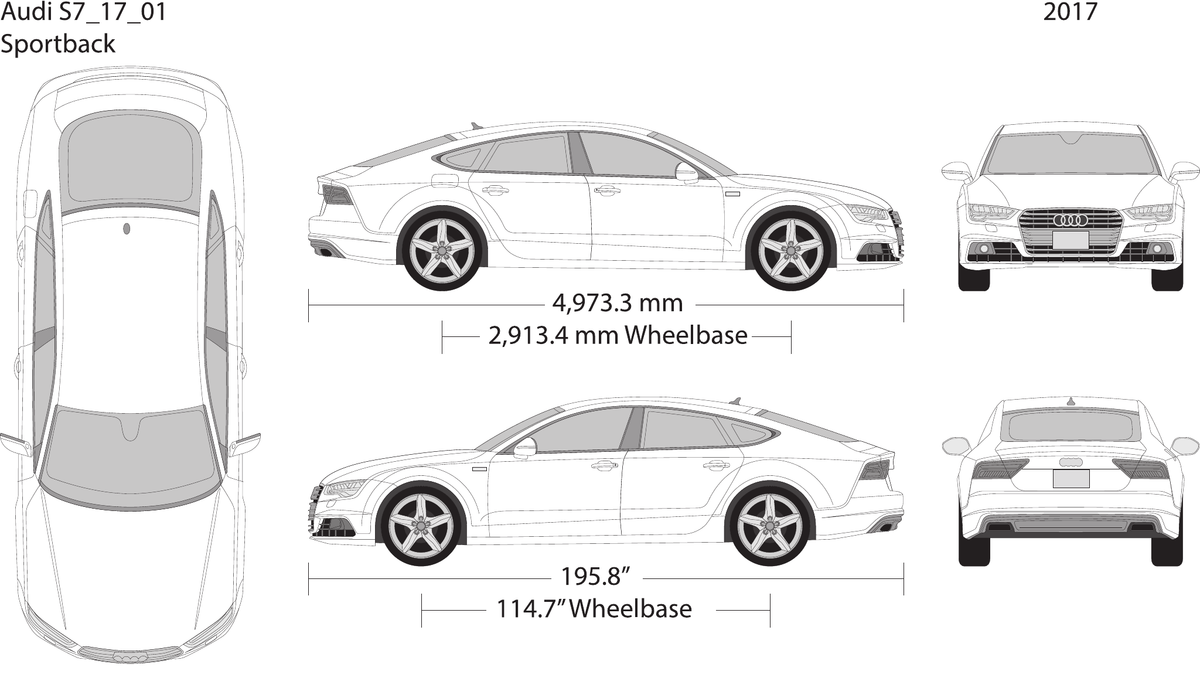 2017 Audi S7 vector wrap template, Design-Ready PDF - GravBase