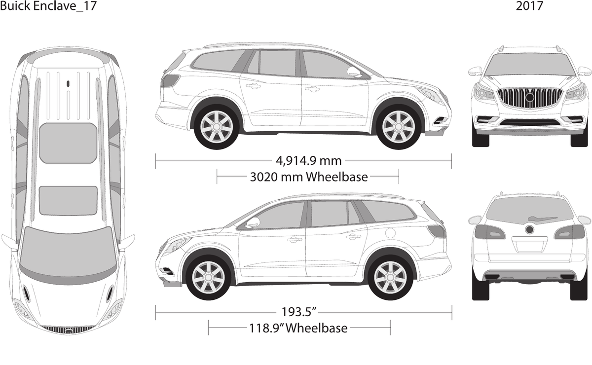 2017 Buick Enclave Vector Wrap Template - GravBase